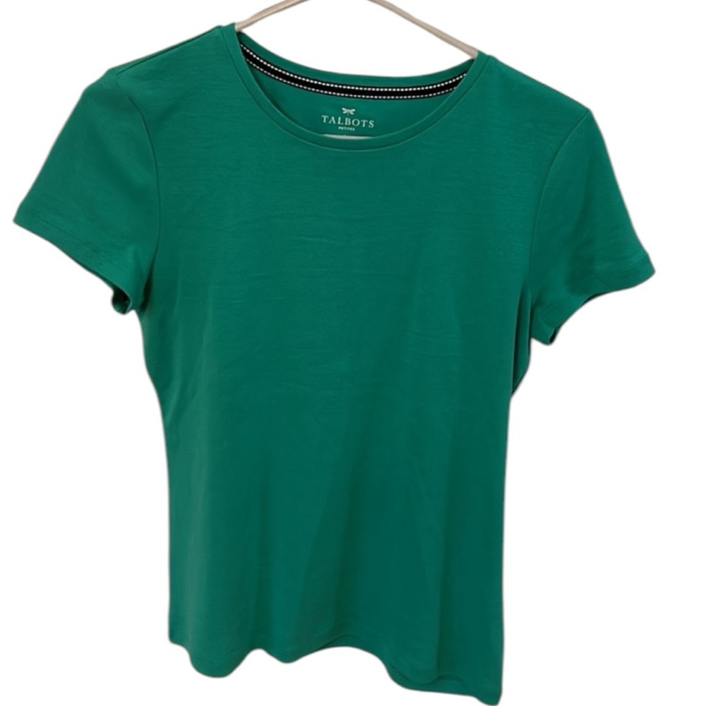 Talbots Green Shortsleeved Pima Cotton Top Women’s Petite Small